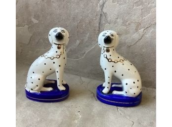 Pair Of Staffordshire Dalmations 5 Inches