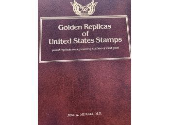 Golden US Replica Stamps - 12 In Book