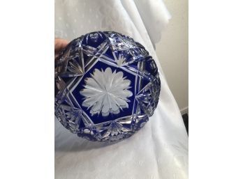 Etched French Blue Glass