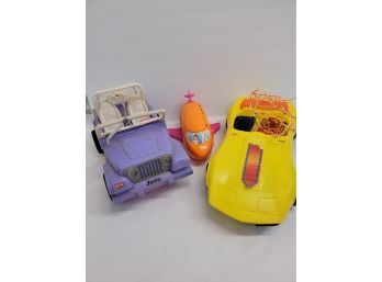Barbie Vehicle Lot - Barbie Jeep, Plane, And Car