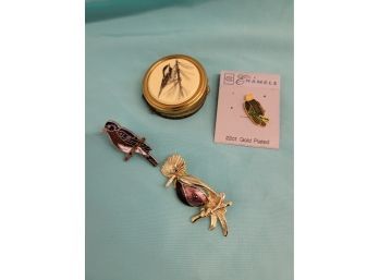 Vintage Bird Costume Jewelry - Brooches And More