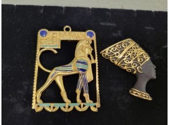 Vintage Egyptian Brooch And Pendant