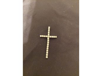 Silver W/stones Cross Pendant