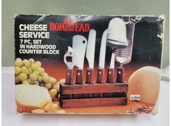 Old Homestead Cheese Service 7 Pc Set W/Block