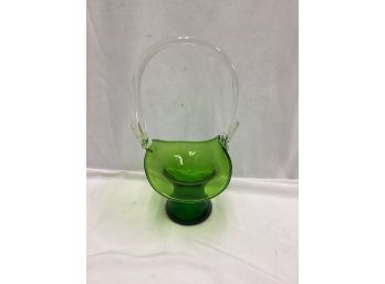 Beautiful Green Glass Basket