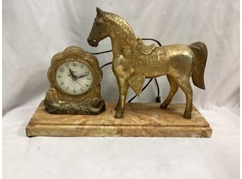 United Brass Horse Clock