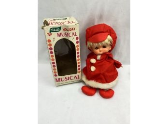 Vintage Yuletide Holiday Musical Doll