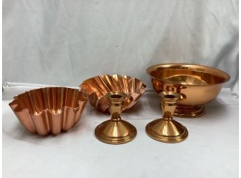 Copper Lot - Candlesticks And More