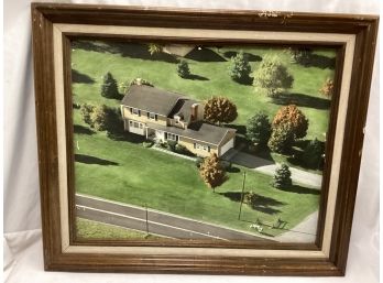 Aerial House Framed Painting