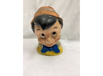 1970's Walt Disney's Pinocchio Large Bank Head Bust