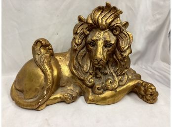 Gold Gilt Crafted Lion Statue