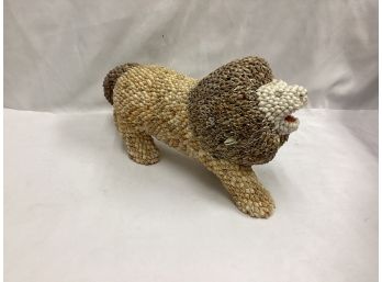 Handcrafted Seashell Lion Statue