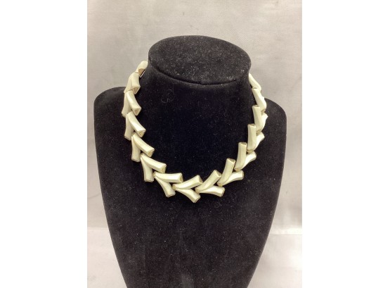 Vintage White Enameled Necklace
