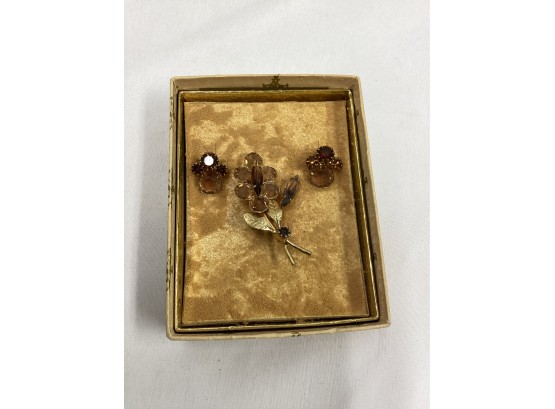 Antique Brooch With Matching Earrings