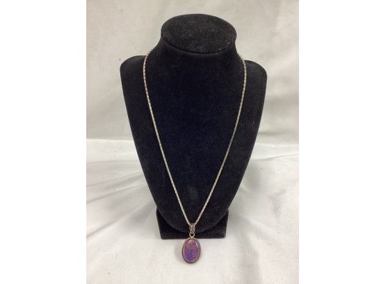Purple Copper Turquoise Pendant Necklace