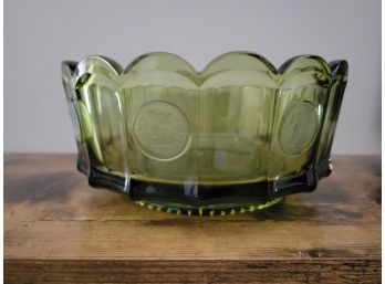 Green Bicentennial Depression Glass Bowl