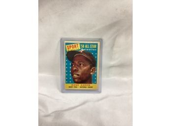 '58 All Star Selection Hank Aaron Topps Baseball Card #488