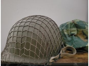 Military Helmet W/mesh - Markings Inside