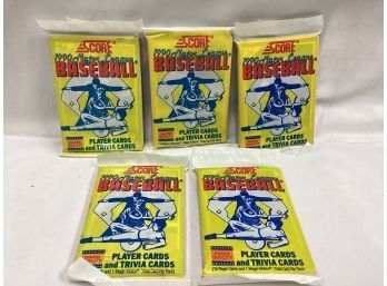 1990 Score Baseball Card Packs - All Factory Sealed