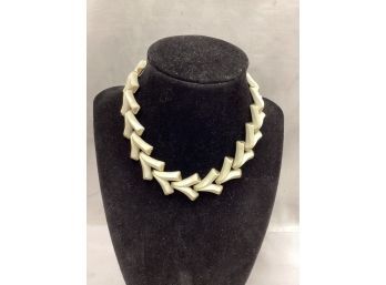 Vintage White Enameled Necklace
