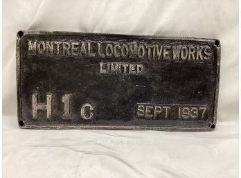 Montreal Locomotive Works Limited 1937 Sign