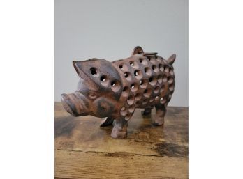 Heavy Cast Iron Antique Pig Bank