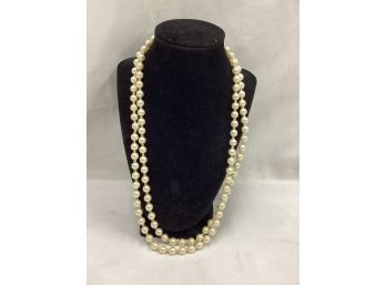 Two Strand Faux Pearl Necklace