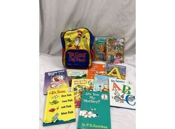 Dr. Seuss Mini Backpack W/lot Of Children's Books