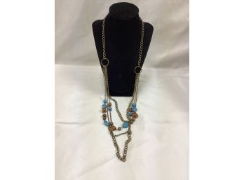 Asymmetrical Multi Row Ethnic And Rustic Necklace