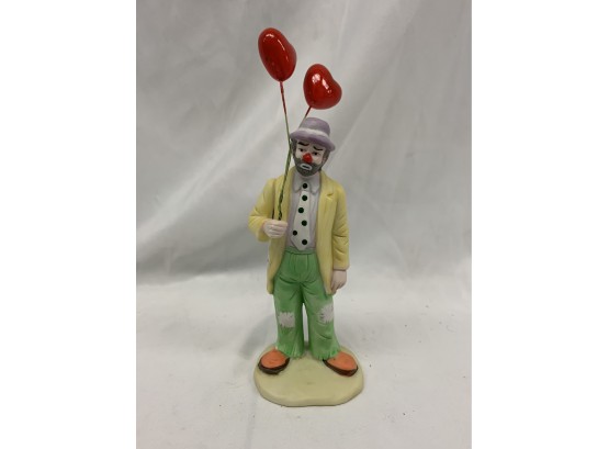 Signed Porcelain Clown Figurine