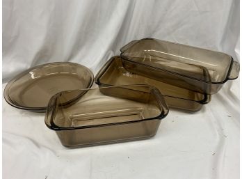 Lot Of Vintage Brown Glass Pyrex Cooking Ware