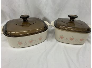 Two Forever Yours Corning Ware Casserole Dishes