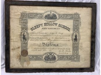 Framed Sleepy Hollow Diploma From 1929