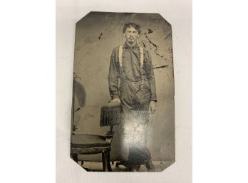 Antique Tintype Of Young Man Photo