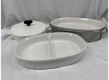 Lot Of Vintage Corning Ware One With Rare Holder!!
