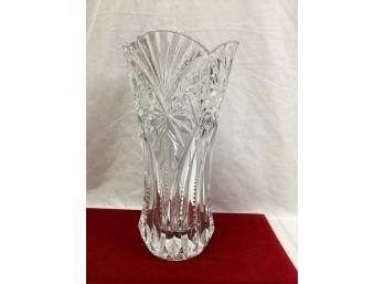 Large Cut Glass Vase - Heavy