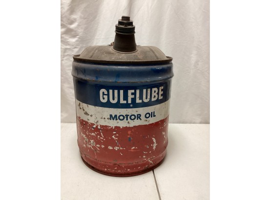 Gulflube Motor Oil Vintage 5 Gal Oil Can