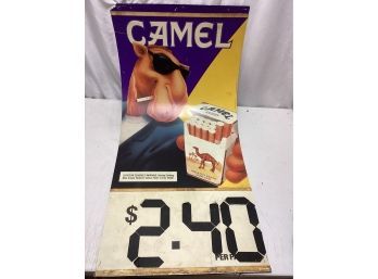 Vintage Double Sided Camel Cigarette Advertising Sign