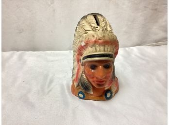 Early Native American Bust Vinyl Coin Bank