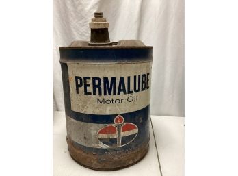 Permalube Motor Oil Vintage 5 Gal Oil Can