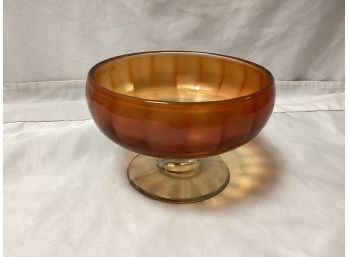 1950s Carnival Glass Footed Bowl