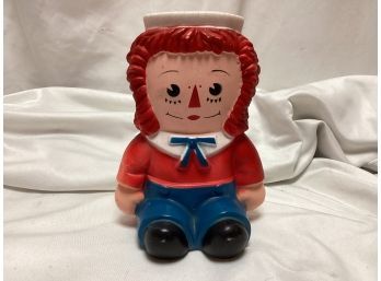 Raggedy Andy Plastic Coin Bank - Play Pal Plastics