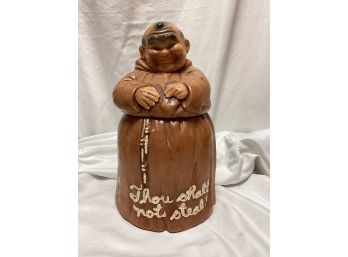 Though Should Not Steal Monk Ceramic Cookie Jar
