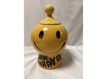 1970s McCoy Have A Happy Day Smiley Face Cookie Jar