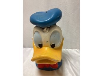 1971 Walt Disney's Donald Duck Bust  Vinyl Coin Bank - Play Pal Plastic