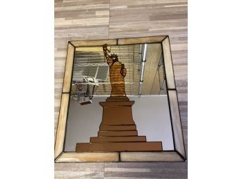 Vintage New York Statue Of Liberty Stained Glass Artwork