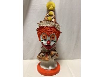Vintage Porcelain Clown Head Figural Clown Face Statue