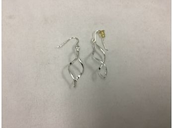 Sterling Silver Twist Pierced Earrings