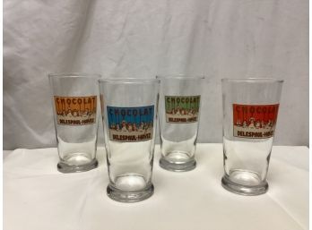 French Chocolate Advertising Logo Drinking Glasses