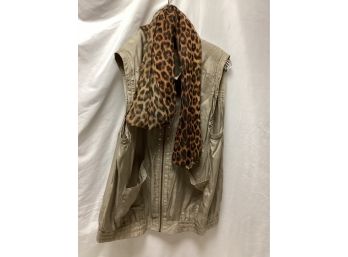 Jacket & Shorts Lot W/leopard Skarf